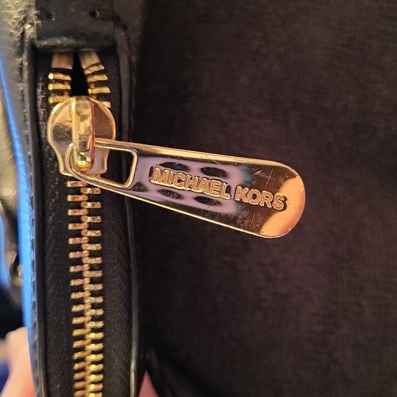 Michael Kors Black Satchel with Gold Finishes Including 4 Bottom Feet - Picture 8 of 8